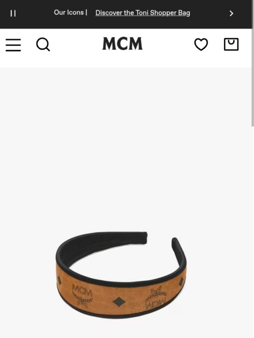 MCM Black Padded Headband